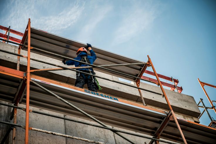 a man working on scaffolding